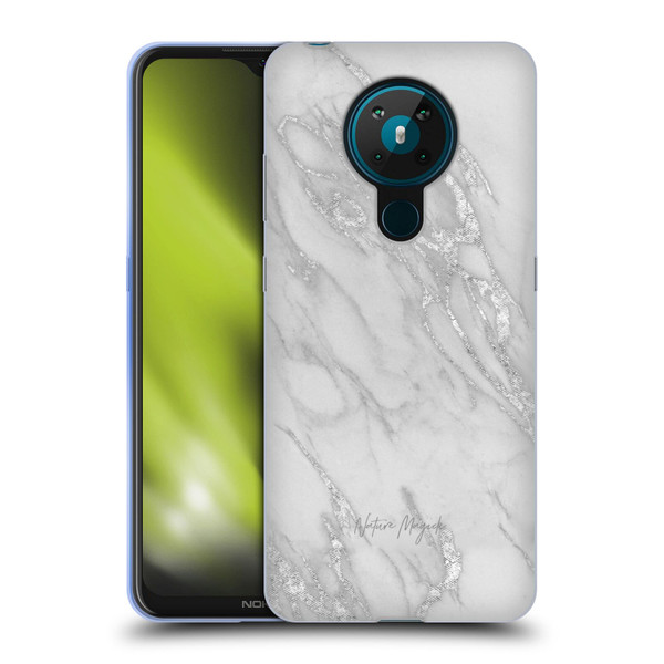 Nature Magick Marble Metallics Silver Soft Gel Case for Nokia 5.3