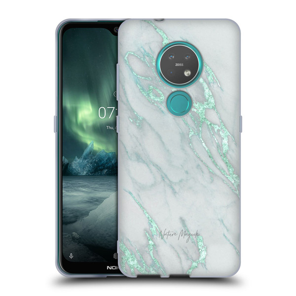 Nature Magick Marble Metallics Teal Soft Gel Case for Nokia 6.2 / 7.2