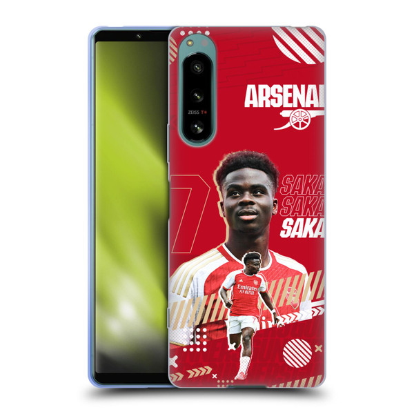 Arsenal FC 2023/24 First Team Bukayo Saka Soft Gel Case for Sony Xperia 5 IV