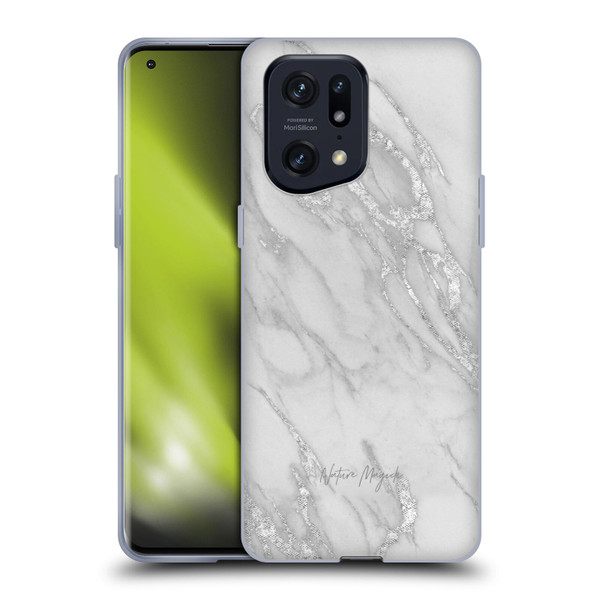 Nature Magick Marble Metallics Silver Soft Gel Case for OPPO Find X5 Pro
