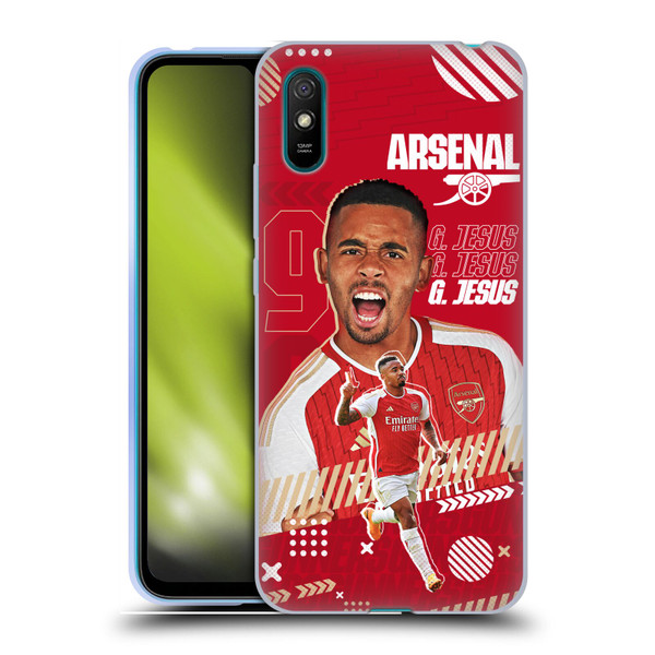 Arsenal FC 2023/24 First Team Gabriel Jesus Soft Gel Case for Xiaomi Redmi 9A / Redmi 9AT