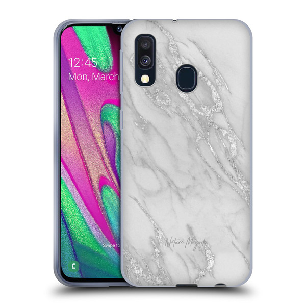 Nature Magick Marble Metallics Silver Soft Gel Case for Samsung Galaxy A40 (2019)