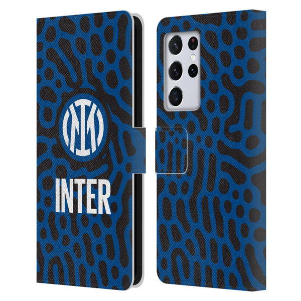 Fc Internazionale Milano Patterns Abstract 2 Leather Book Wallet Case Cover For Samsung Galaxy S21 Ultra 5G