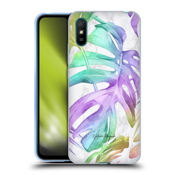 Nature Magick Tropical Palm Leaves On Marble Rainbow Leaf Soft Gel Case for Xiaomi Redmi 9A / Redmi 9AT