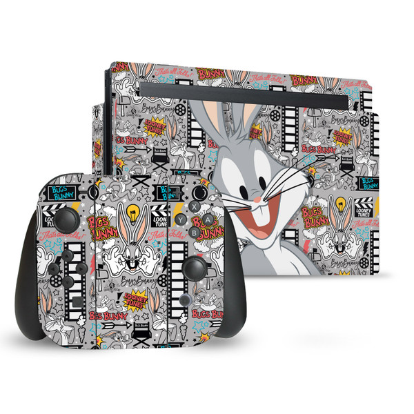Looney Tunes Graphics and Characters Bugs Bunny Vinyl Sticker Skin Decal Cover for Nintendo Switch Bundle