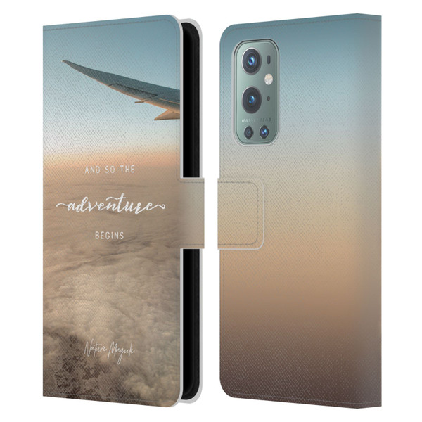 Nature Magick So The Adventure Begins Quote Airplane Leather Book Wallet Case Cover For OnePlus 9