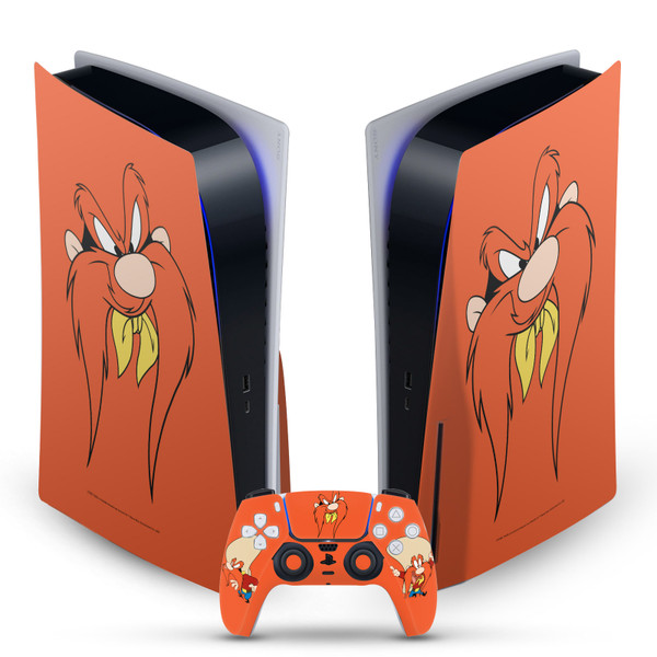 Looney Tunes Graphics and Characters Yosemite Sam Vinyl Sticker Skin Decal Cover for Sony PS5 Disc Edition Bundle