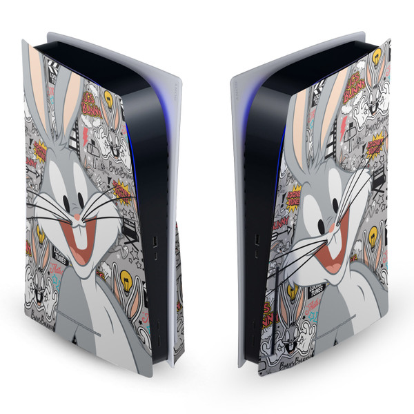Looney Tunes Graphics and Characters Bugs Bunny Vinyl Sticker Skin Decal Cover for Sony PS5 Disc Edition Console