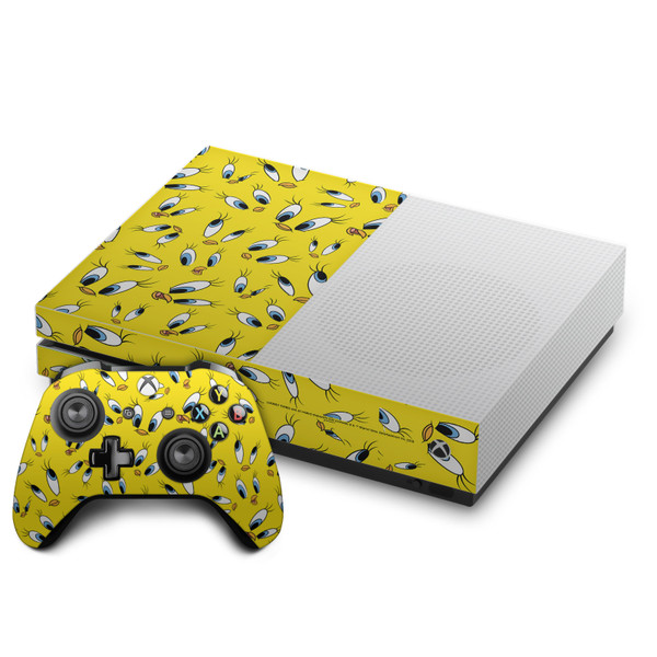 Looney Tunes Graphics and Characters Tweety Pattern Vinyl Sticker Skin Decal Cover for Microsoft One S Console & Controller