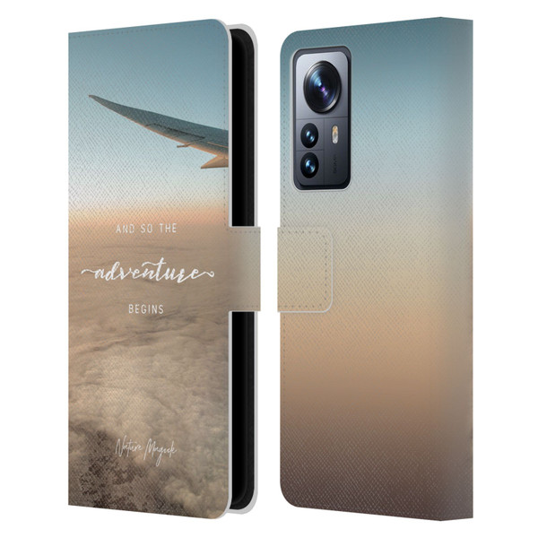 Nature Magick So The Adventure Begins Quote Airplane Leather Book Wallet Case Cover For Xiaomi 12 Pro
