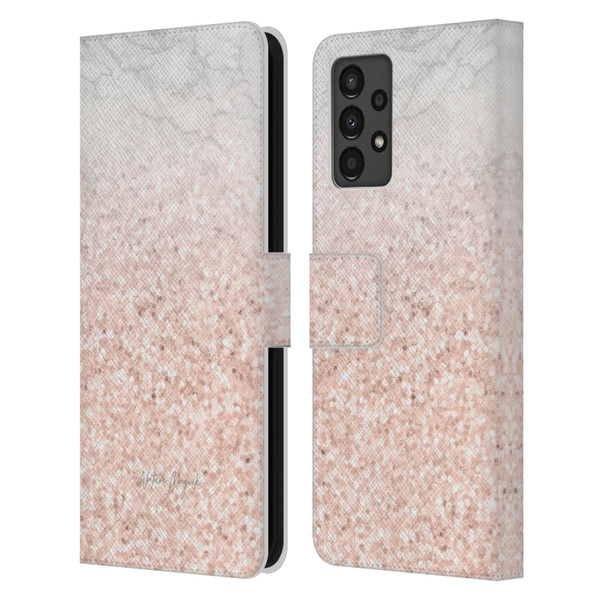 Nature Magick Rose Gold Marble Glitter Rose Gold Sparkle 2 Leather Book Wallet Case Cover For Samsung Galaxy A13 (2022)
