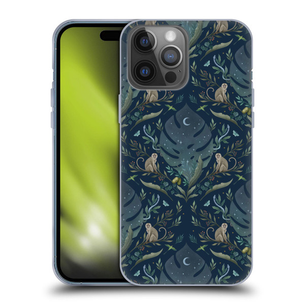 Episodic Drawing Art Monkey Tropical Light Pattern Soft Gel Case for Apple iPhone 14 Pro Max
