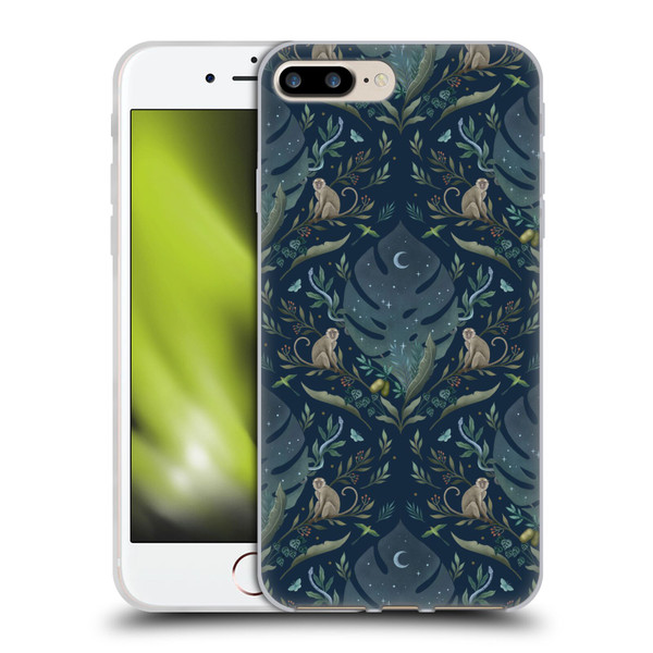 Episodic Drawing Art Monkey Tropical Light Pattern Soft Gel Case for Apple iPhone 7 Plus / iPhone 8 Plus