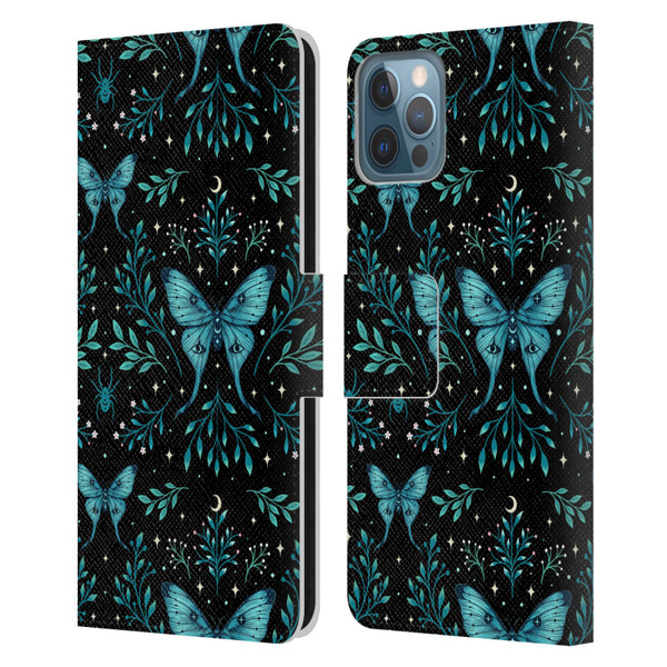 Episodic Drawing Art Butterfly Pattern Leather Book Wallet Case Cover For Apple iPhone 12 / iPhone 12 Pro