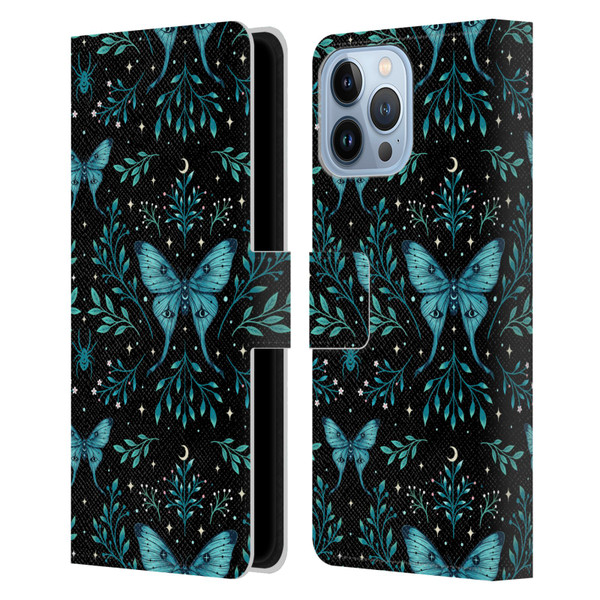 Episodic Drawing Art Butterfly Pattern Leather Book Wallet Case Cover For Apple iPhone 13 Pro Max