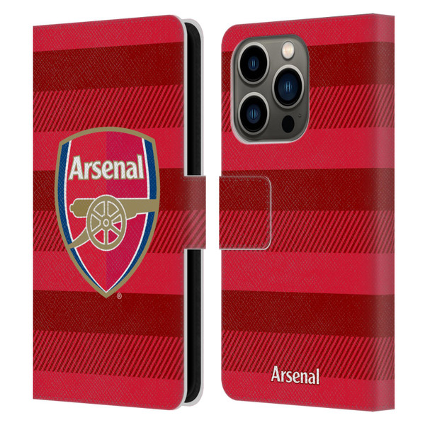 Arsenal FC Crest 2 Training Red Leather Book Wallet Case Cover For Apple iPhone 14 Pro