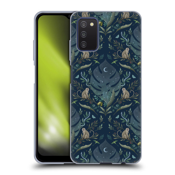 Episodic Drawing Art Monkey Tropical Light Pattern Soft Gel Case for Samsung Galaxy A03s (2021)