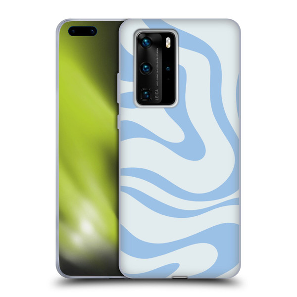 Kierkegaard Design Studio Art Blue Abstract Swirl Pattern Soft Gel Case for Huawei P40 Pro / P40 Pro Plus 5G