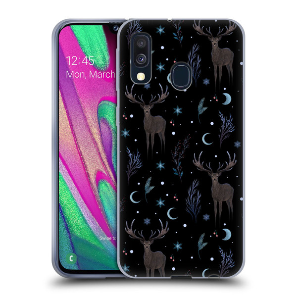 Episodic Drawing Art Winter Deer Pattern Soft Gel Case for Samsung Galaxy A40 (2019)