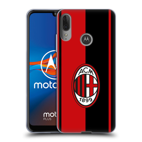 AC Milan Crest Red And Black Soft Gel Case for Motorola Moto E6 Plus