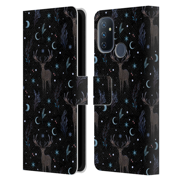 Episodic Drawing Art Winter Deer Pattern Leather Book Wallet Case Cover For OnePlus Nord N100
