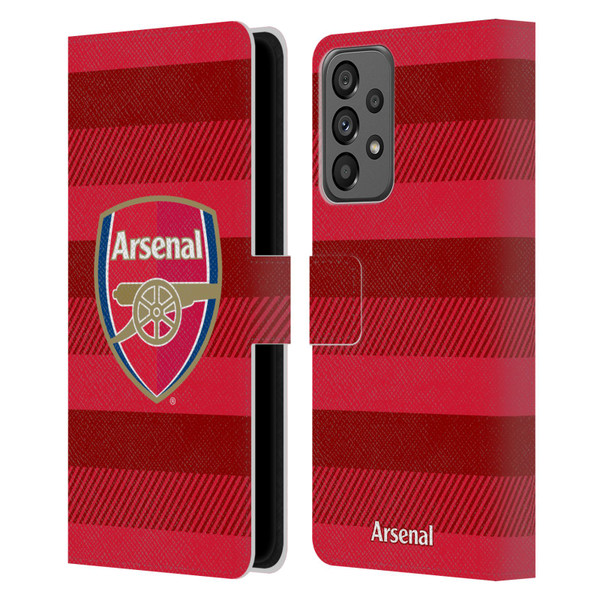 Arsenal FC Crest 2 Training Red Leather Book Wallet Case Cover For Samsung Galaxy A73 5G (2022)