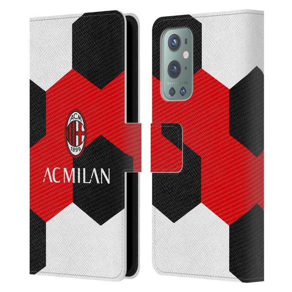 AC Milan Crest Ball Leather Book Wallet Case Cover For OnePlus 9
