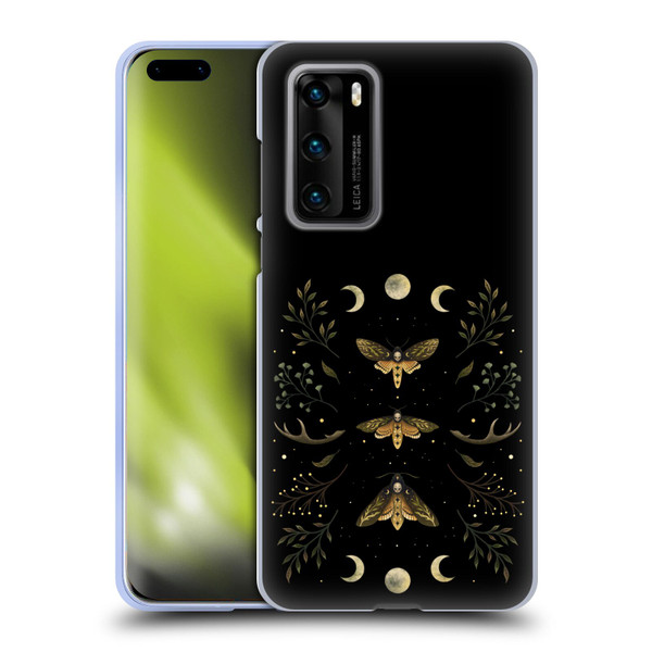 Episodic Drawing Illustration Animals Death Head Moth Night Soft Gel Case for Huawei P40 5G