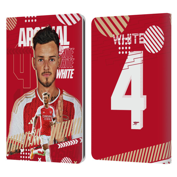Arsenal FC 2023/24 First Team Ben White Leather Book Wallet Case Cover For Amazon Kindle Paperwhite 1 / 2 / 3