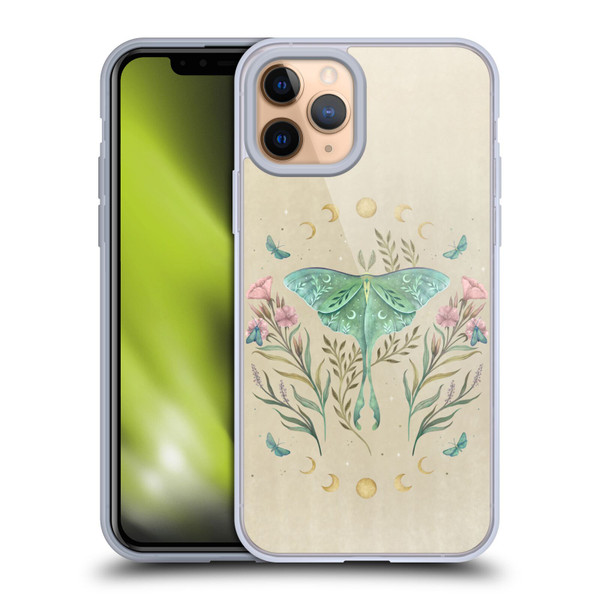 Episodic Drawing Illustration Animals Moth, Butterflies, & Flowers Soft Gel Case for Apple iPhone 11 Pro