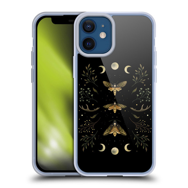 Episodic Drawing Illustration Animals Death Head Moth Night Soft Gel Case for Apple iPhone 12 Mini