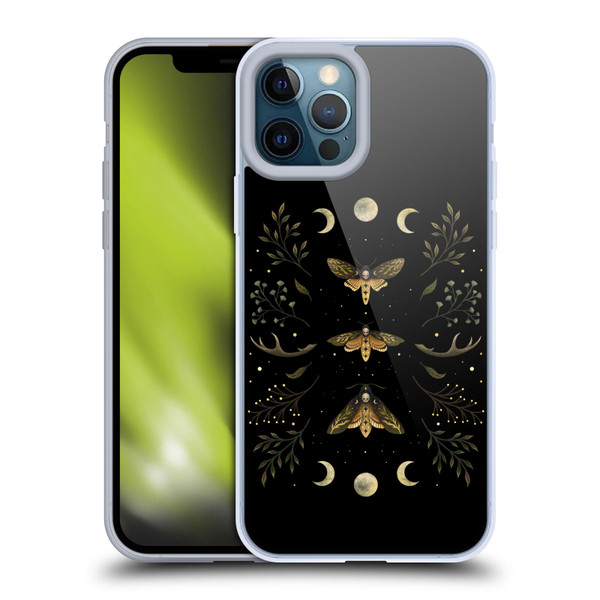 Episodic Drawing Illustration Animals Death Head Moth Night Soft Gel Case for Apple iPhone 12 Pro Max