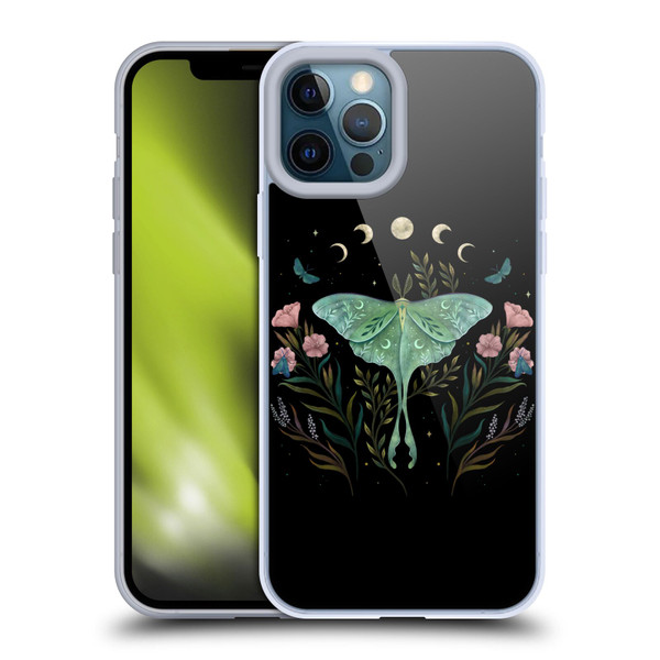 Episodic Drawing Illustration Animals Moth and Flowers Soft Gel Case for Apple iPhone 12 Pro Max