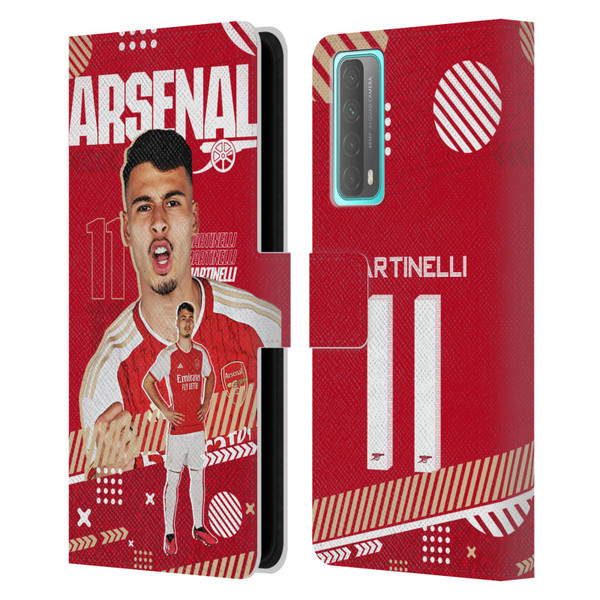 Arsenal FC 2023/24 First Team Gabriel Martinelli Leather Book Wallet Case Cover For Huawei P Smart (2021)