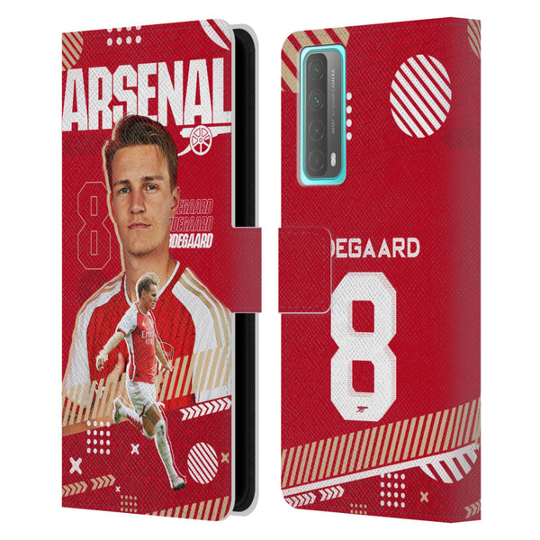 Arsenal FC 2023/24 First Team Martin Ødegaard Leather Book Wallet Case Cover For Huawei P Smart (2021)