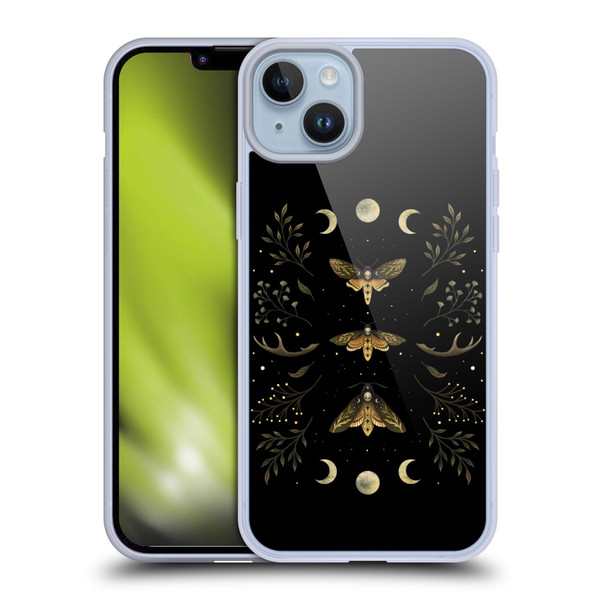Episodic Drawing Illustration Animals Death Head Moth Night Soft Gel Case for Apple iPhone 14 Plus