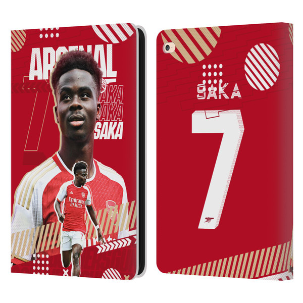 Arsenal FC 2023/24 First Team Bukayo Saka Leather Book Wallet Case Cover For Apple iPad Air 2 (2014)