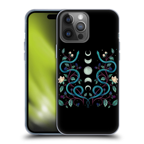 Episodic Drawing Illustration Animals Serpent Moon Soft Gel Case for Apple iPhone 14 Pro Max