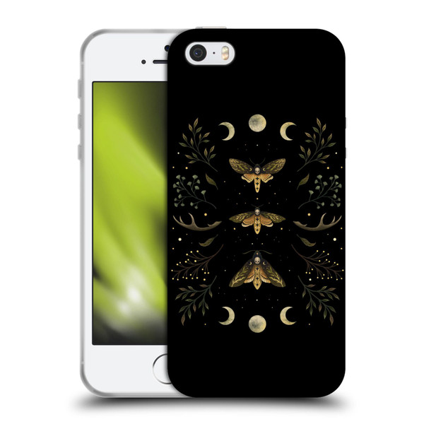 Episodic Drawing Illustration Animals Death Head Moth Night Soft Gel Case for Apple iPhone 5 / 5s / iPhone SE 2016