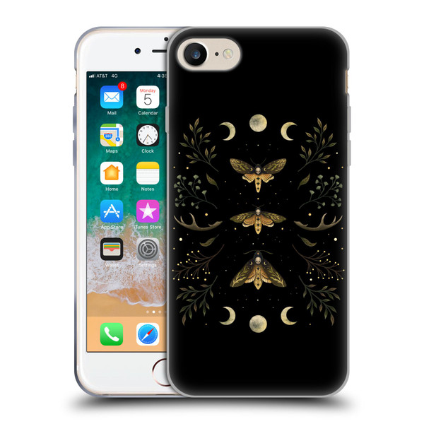 Episodic Drawing Illustration Animals Death Head Moth Night Soft Gel Case for Apple iPhone 7 / 8 / SE 2020 & 2022