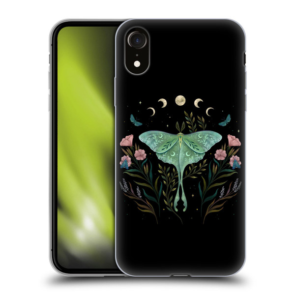 Episodic Drawing Illustration Animals Moth and Flowers Soft Gel Case for Apple iPhone XR