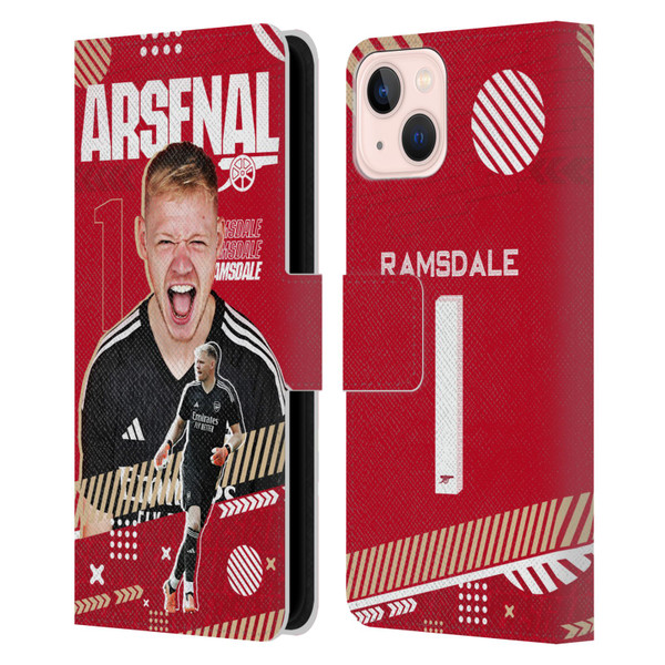 Arsenal FC 2023/24 First Team Aaron Ramsdale Leather Book Wallet Case Cover For Apple iPhone 13