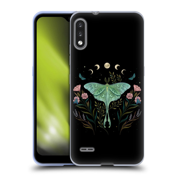 Episodic Drawing Illustration Animals Moth and Flowers Soft Gel Case for LG K22