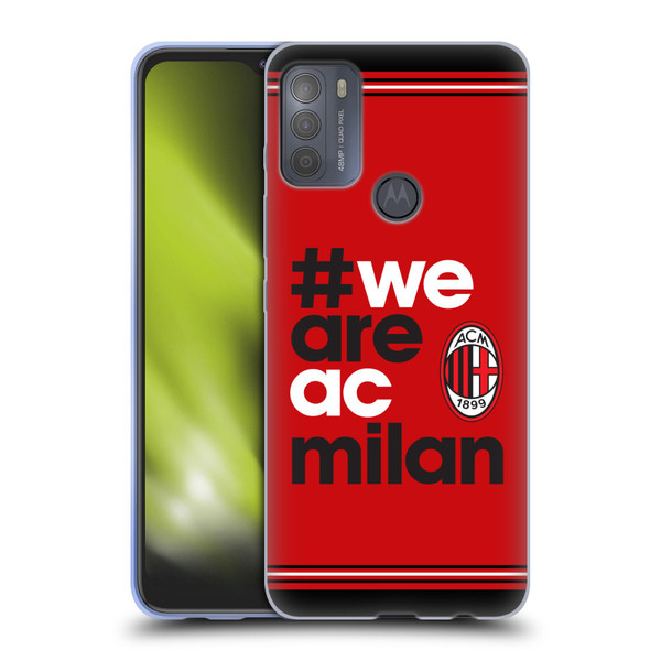 AC Milan Crest Stripes Soft Gel Case for Motorola Moto G50