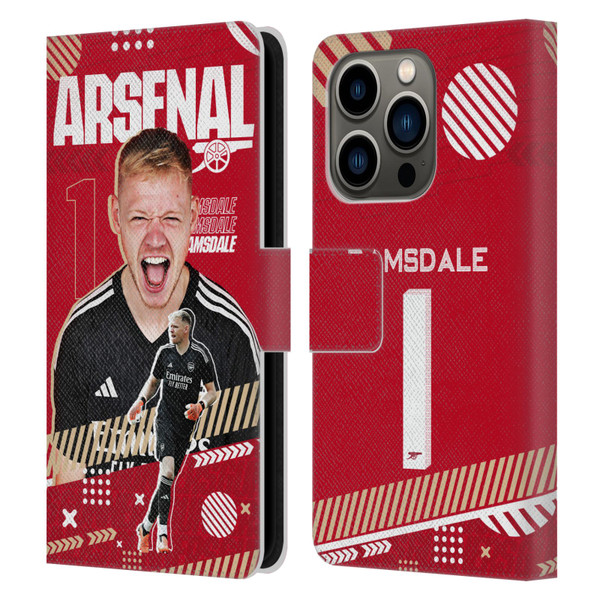 Arsenal FC 2023/24 First Team Aaron Ramsdale Leather Book Wallet Case Cover For Apple iPhone 14 Pro