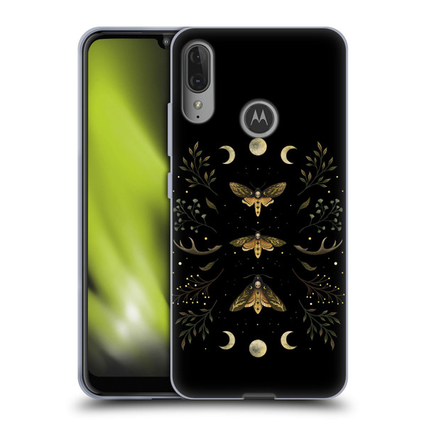 Episodic Drawing Illustration Animals Death Head Moth Night Soft Gel Case for Motorola Moto E6 Plus