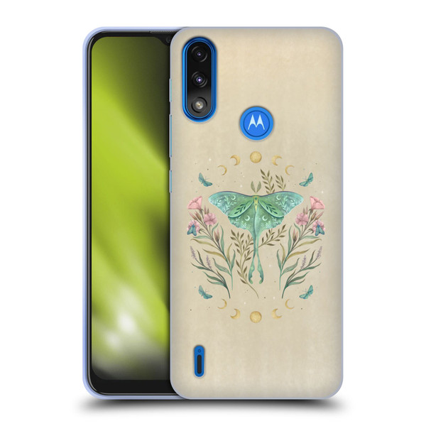Episodic Drawing Illustration Animals Moth, Butterflies, & Flowers Soft Gel Case for Motorola Moto E7 Power / Moto E7i Power