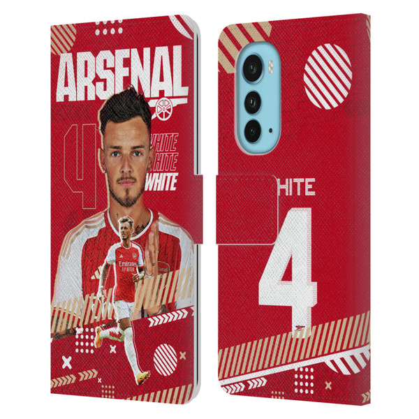 Arsenal FC 2023/24 First Team Ben White Leather Book Wallet Case Cover For Motorola Edge (2022)