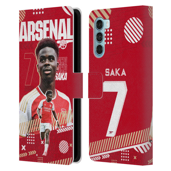 Arsenal FC 2023/24 First Team Bukayo Saka Leather Book Wallet Case Cover For Motorola Edge S30 / Moto G200 5G