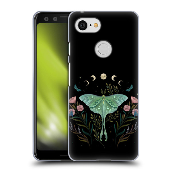 Episodic Drawing Illustration Animals Moth and Flowers Soft Gel Case for Google Pixel 3